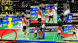 TAUFIK HIDAYAT displays his anger against CONTROVERSIAL line calls  Yonex badminton India Open 2014 [upl. by Alyl459]