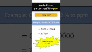 Percentage  to ppm ppm solution preparation  to ppm shortcut [upl. by Daryl909]