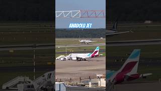 Anadolu Jet landing at DUS Airport shorts aviation video airplane germany travel 2024 [upl. by Pacien]