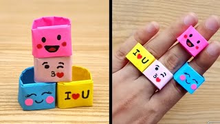 Cute DIY Ring from Paper  Handmade Paper Ring Easy Paper Ring Making  Origami Paper Ring [upl. by Dowling556]