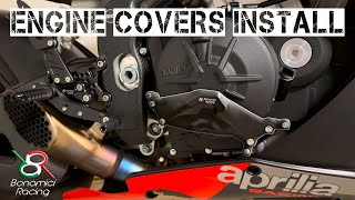 RSV4  Bonamici Engine Covers  Install [upl. by Ytissac]