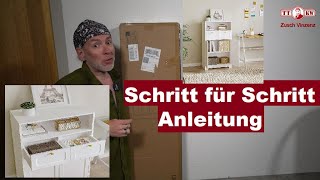 Schritt für Schritt Aufbau Anleitung für Badezimmer Schrank Regal Hzuaneri Badezimmerschrank [upl. by Leilah]