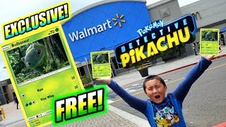 FREE POKEMON CARDS AT WALMART quotSUPER ULTRA RAREquot EXCLUSIVE DETECTIVE PIKACHU BULBASAUR CARD PROMO [upl. by Ila]