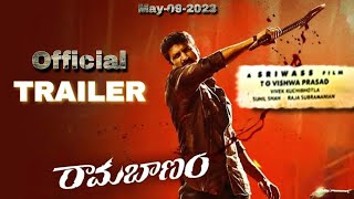 Ramabanam Official Hindi Trailer  Gopichand Jagapathi Babu Kushboo Sundar  Ramabanam [upl. by Dick]