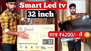 32 Inch Smart Led TV 🔥 मात्र ₹4200 में 😳  Led TV 32 Inch Unboxing 🤩  UnboxForU led smarttv [upl. by Ardnaxela]