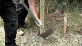 How to install a fence post into soil [upl. by Luzader987]