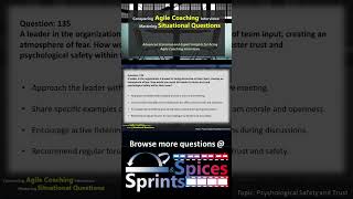 Agile Coach Interview Question 135 of 160 [upl. by Yrellam]