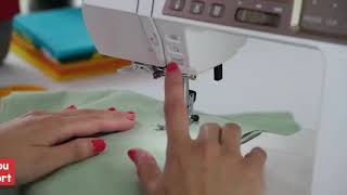 Janome 5300QDC  Knee Lift for comfortable ergonomic sewing  from Sew Much Easier Australia [upl. by Hsirap680]