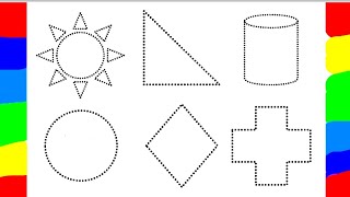 Shapes Shape Drawing video Shape Drawing and Painting [upl. by Cyrille]