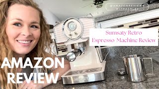 Sumsaty Retro Espresso Coffee Machine 20 Bar Review [upl. by Orly]