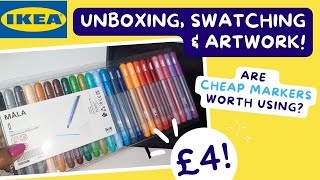 IKEA Mala  CHEAP Marker Review  Sketchbook Session [upl. by Happy]