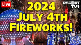 🔴Live July 4th Fireworks at Walt Disney World 2024  Multiple Shows  Live Stream [upl. by Gunn]