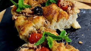 FOCACCIA DE ATUM E AZEITONAS [upl. by Arehsat]