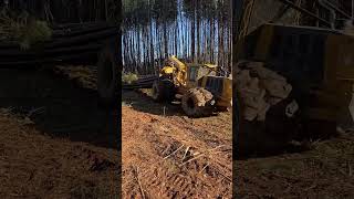 Dual tire log skidder 630h tigercat logging tigercat fellerbuncher [upl. by Deva990]