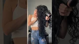 Diffusing long frizzy curly hair curlyhair longhair [upl. by Georgetta]