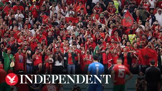 Watch again Morocco fans welcome back team after historic World Cup [upl. by Ydnac]