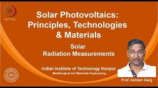 noc19mm04 Lecture 06Solar Radiation Measurments [upl. by Carmencita]