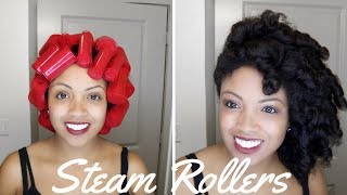 How to use Steam Rollers on Natural Hair  Eco Styler Gel [upl. by Niletak132]