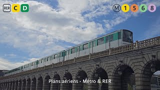 RATP Métro et RER en aérien dans Paris  8K UHD [upl. by Refeinnej]