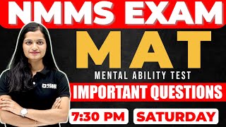 NMMS MAT Exam Mental Ability Series Completion Part 1  Exam Winner [upl. by Yeldahc]