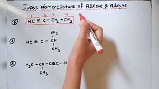 Iupac nomenclature Alkene Alkyne class 10 11 12 organic chemistry [upl. by Timmy453]