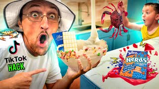 TIK TOK Food Hack  Ghost Crabs Scare Hunt 👻🦀🍴 FV Family Beach House Vlog [upl. by Mur]