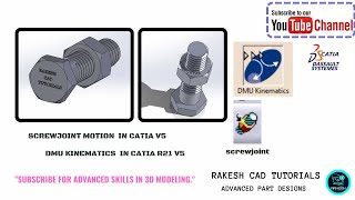 Screw Joint In Catia DMU Kinematics Catia Motion Study Catia v5 for beginners motionstudy catia [upl. by Orvil]