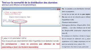 Le test de Shapiro Wilk en 2 minutes  Statistique [upl. by Ariait840]