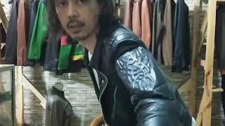 Embossing Leather Jacket Without Machine and Stamp tools [upl. by Hnahym617]