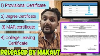 🎓 MAKAUT Provisional Certificates Out Now Get Your Degree MAR amp Migration Certificates Fast 📜✨ [upl. by Anayrb]