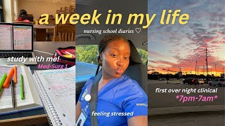 a week in the life of a nursing student  studying night shift and feeling stressed [upl. by Kimbell]