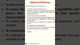 Objectives Of Metrology II Metrology04 [upl. by Legin]