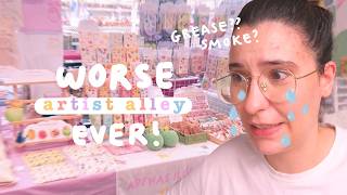 what a nightmare ruined merchandise smoke and grease 🌸 Artist alley vlog [upl. by Nylirac883]