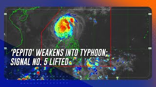 Pepito weakens into typhoon Signal No 5 lifted  TeleRadyo Serbisyo [upl. by Friedberg]