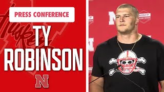 Nebraska Football DL Ty Robinson following 3124 loss vs Illinois [upl. by Llevart275]