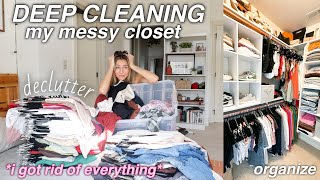 MASSIVE CLOSET CLEANOUT  DECLUTTER  organizing my closet [upl. by Vokay164]