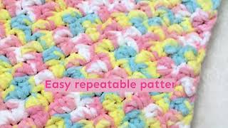 Easy Bernat Baby Blanket Yarn Crochet Pattern Confetti Blanket [upl. by Eniarrol]