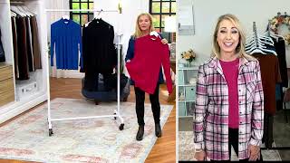 Susan Graver Cool Touch Long Sleeve MockNeck Top with Smocking on QVC [upl. by Herrah701]