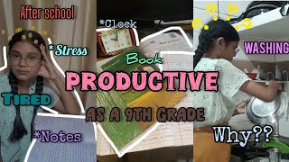 Productive study vlog 😊as a 9th grader completed all the tasktired🌷 Harshika Kushwaha [upl. by Ahtanamas175]