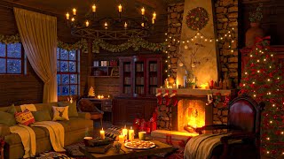 Instrumental Christmas Music with Cracking Fireplace  Cozy Christmas Ambience [upl. by Bagger]