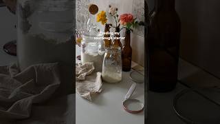 Process of feeding sourdough starter before baking sourdough autumnbaking sourdoughbread [upl. by Sessilu]