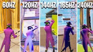 Fortnite 60hz vs 120hz vs 144hz vs 165hz vs 240hz UPDATED [upl. by Macfadyn]