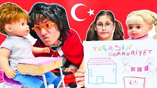 Komik video Okutay ve Cicisu 29 Ekim Cumhuriyet Bayramı için hazırlıklar yapıyor Aile videosu [upl. by Armitage]