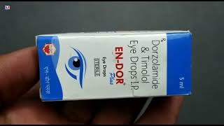 ENDor Plus Eye Drops  Dorzolamide amp Timolol Eye drops Ip Uses  Endor Plus Eye drops uses Dosage [upl. by Annoynek]