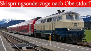 DokuSonderzüge zur Vierschanzentournee  Br218 im Allgäu  Doppelstockwagen  Oberstdorf  Zügig20 [upl. by Micco]