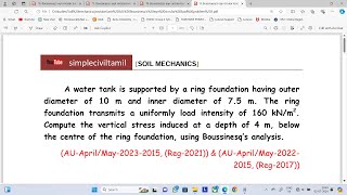 Boussinesqs equation circular problem 3 [upl. by Etty]