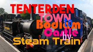 Tenterden Town to Bodiam Castle by Steam Train  4K with captions [upl. by Docile430]