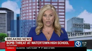 BREAKING Bomb threat under investigation at Watertown High School [upl. by Tacye]