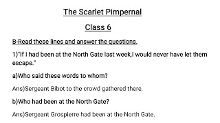 The Scarlet PimpernalClass 6Questions and AnswersChapter 14BuzzwordEnglish [upl. by Rois963]