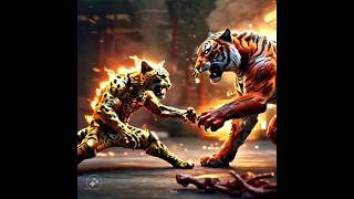 fire tiger vs fire cheetah in kungfu animal kungfuanimal shortsvideo [upl. by Silverman667]